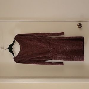 Pre-owned SHEIN Essnce Dolman Sleeve Rib-Knit Blouson Dress (Sz S) Mauve Taupe